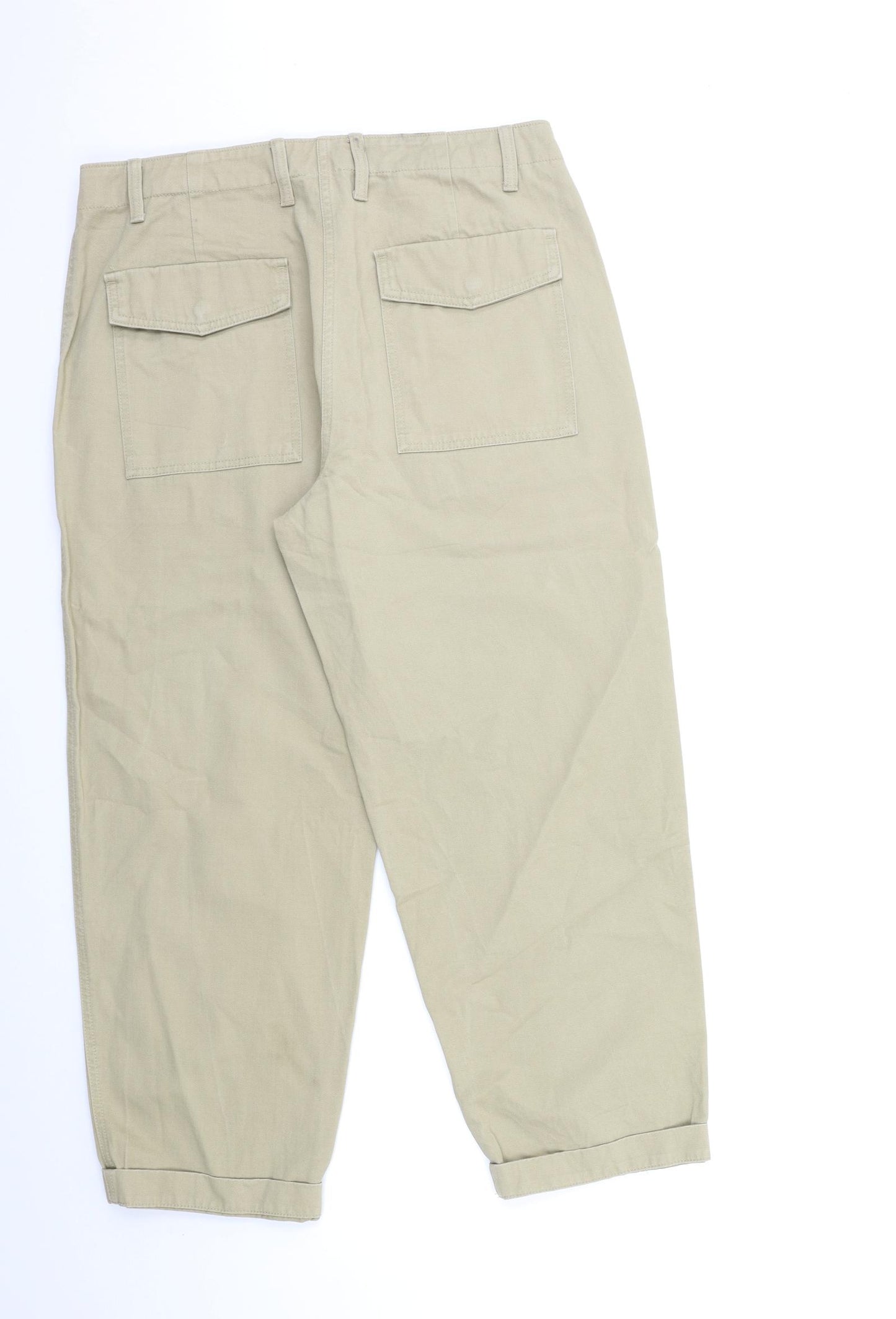 Marks and Spencer Womens Beige   Chino Trousers Size 16 L27 in