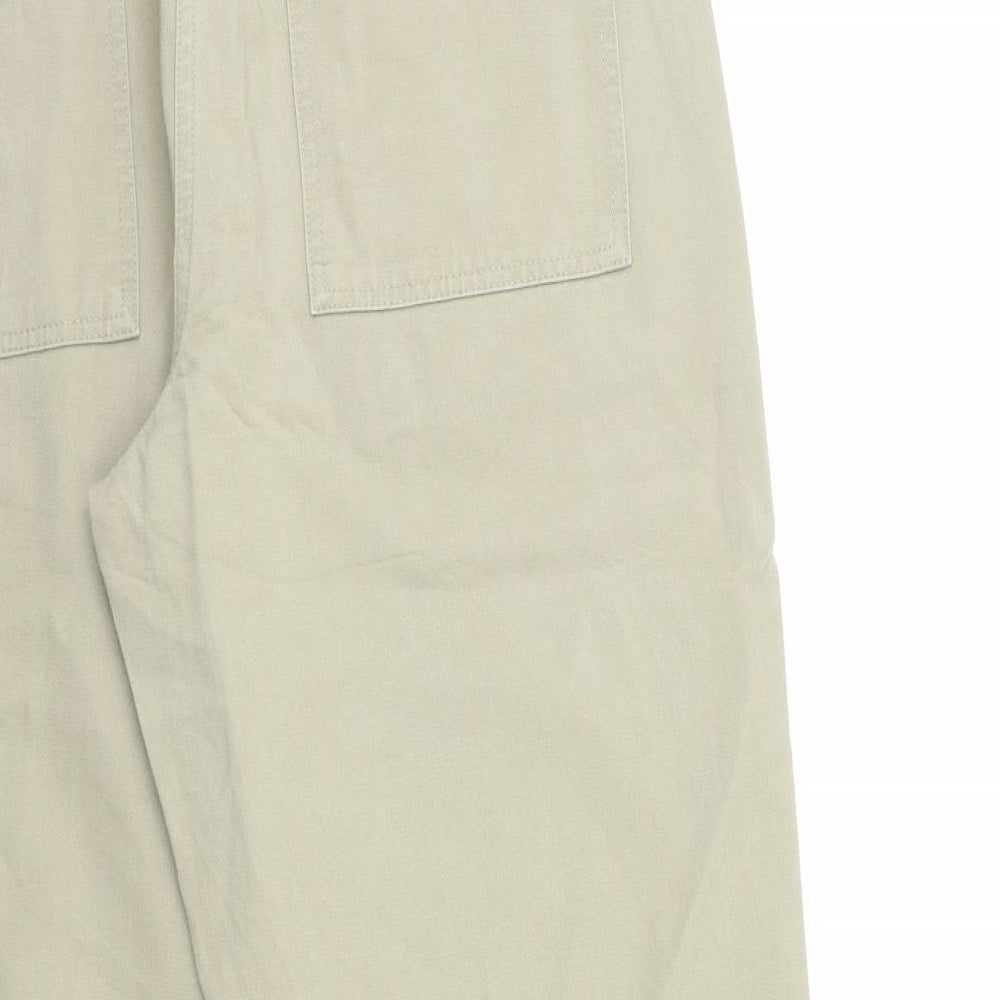 Marks and Spencer Womens Beige   Chino Trousers Size 16 L27 in