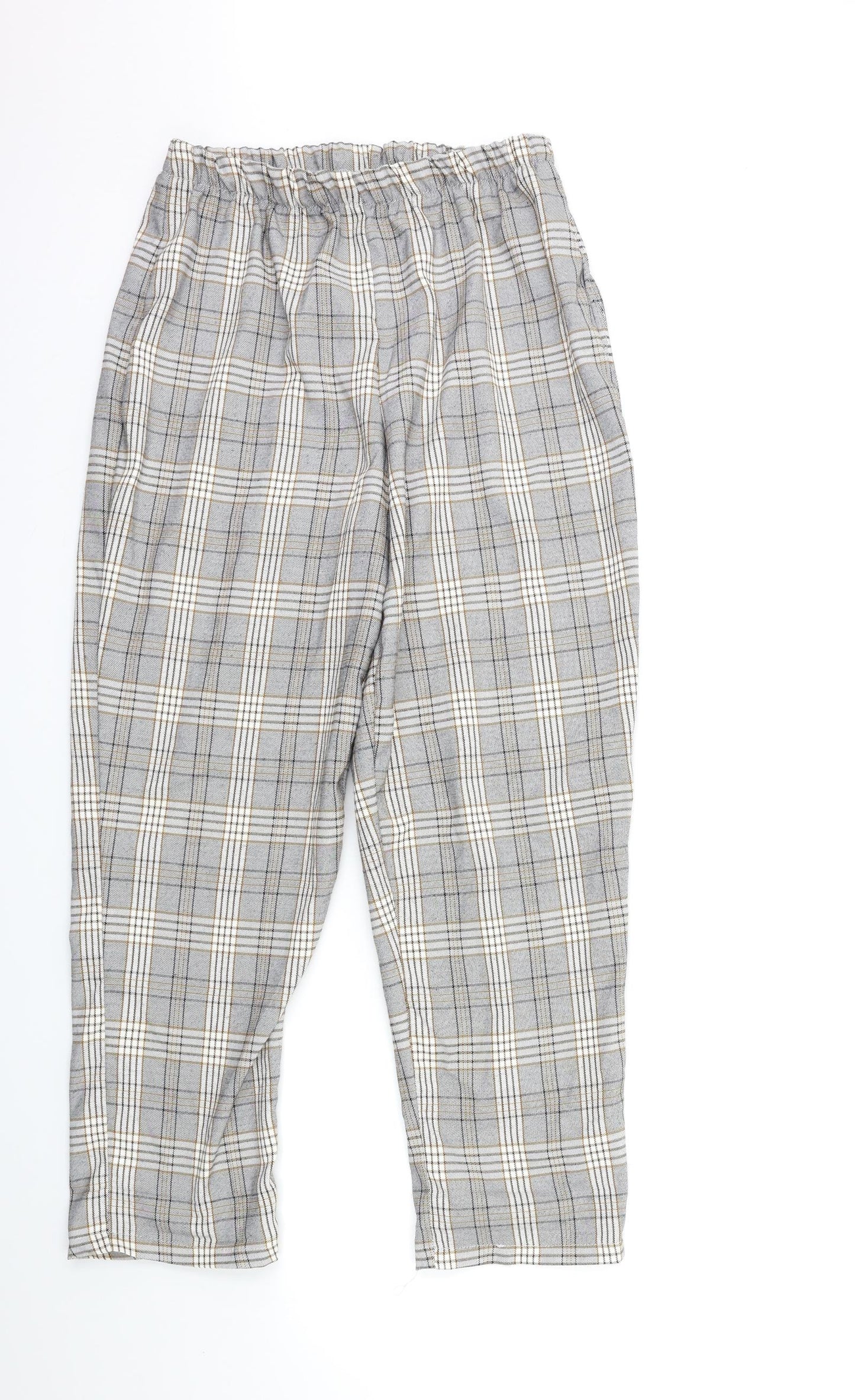 Best Womens Grey Check  Trousers  Size M L28 in