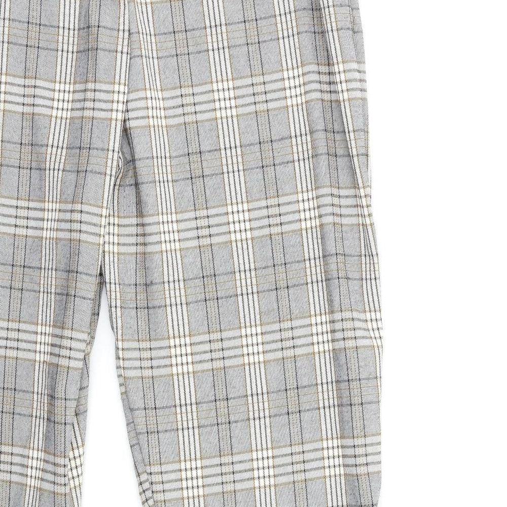Best Womens Grey Check  Trousers  Size M L28 in