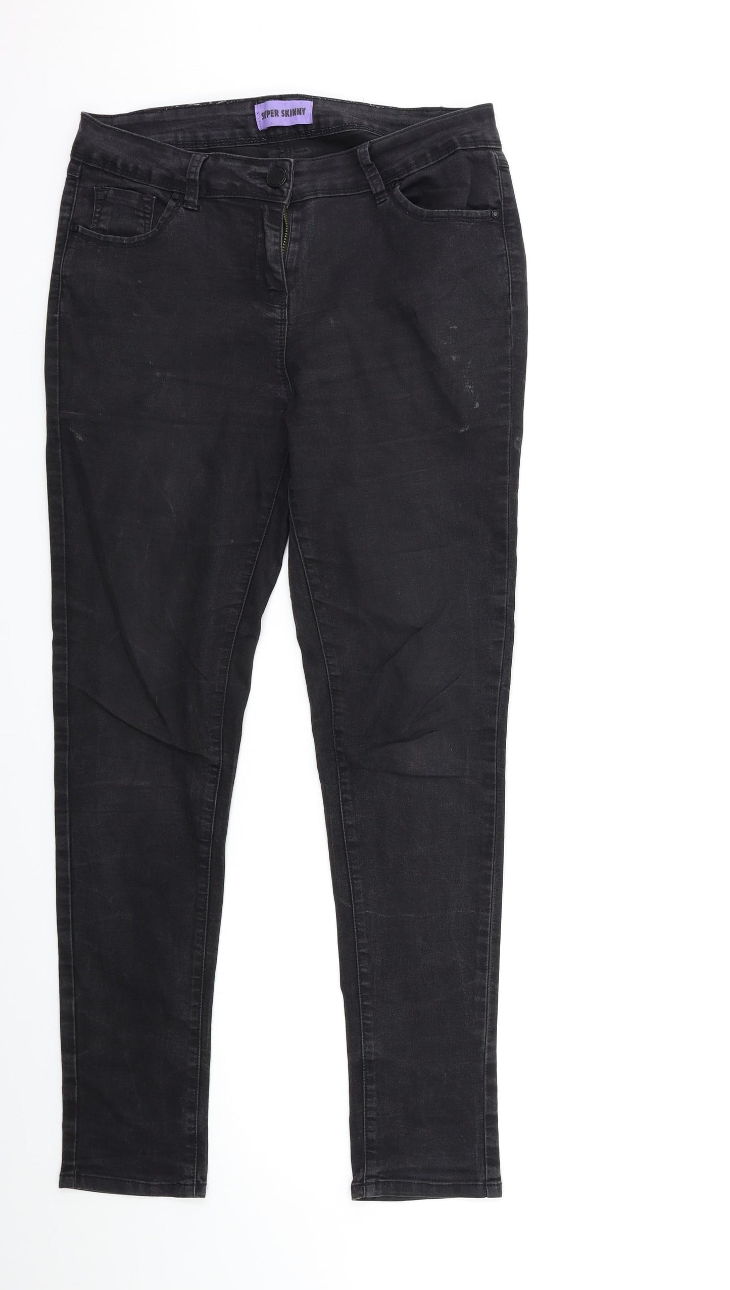George Womens Black  Denim Skinny Jeans Size 14 L29 in