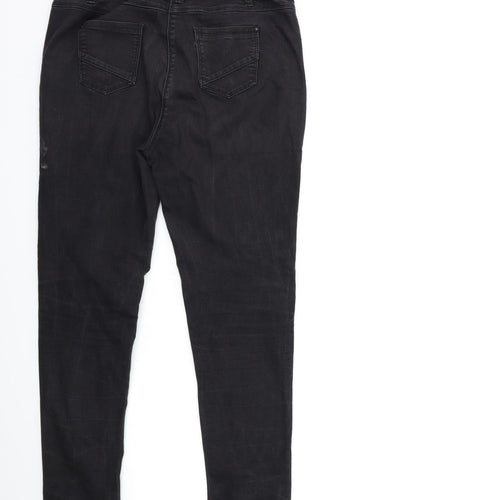 George Womens Black  Denim Skinny Jeans Size 14 L29 in