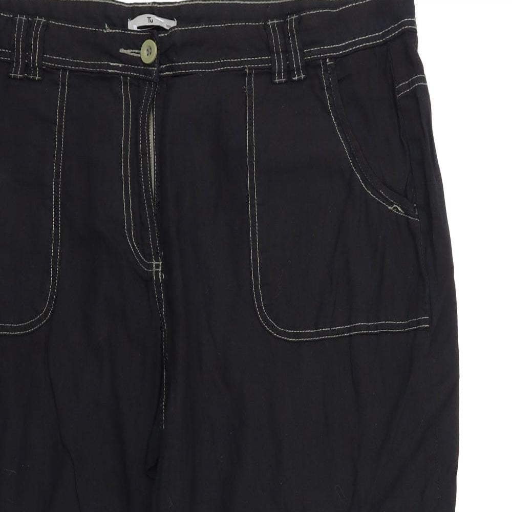 TU Womens Black   Cropped Trousers Size 18 L20 in