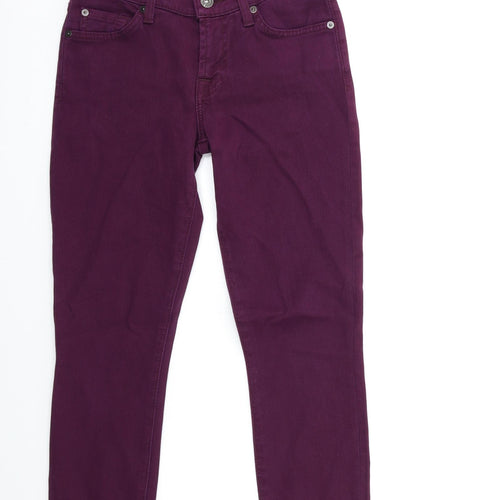 Preworn Womens Purple  Denim Skinny Jeans Size 23 in L25 in