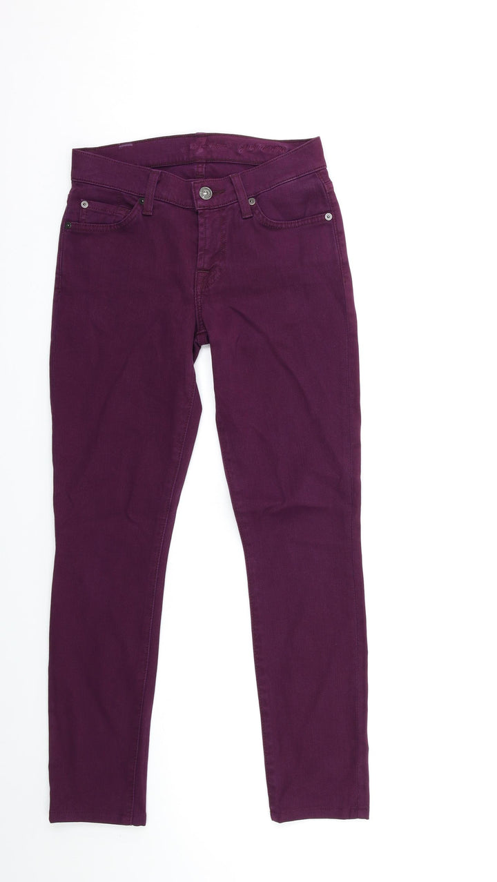Preworn Womens Purple  Denim Skinny Jeans Size 23 in L25 in