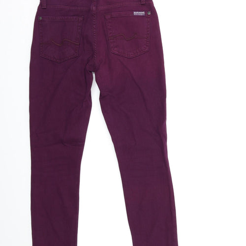Preworn Womens Purple  Denim Skinny Jeans Size 23 in L25 in