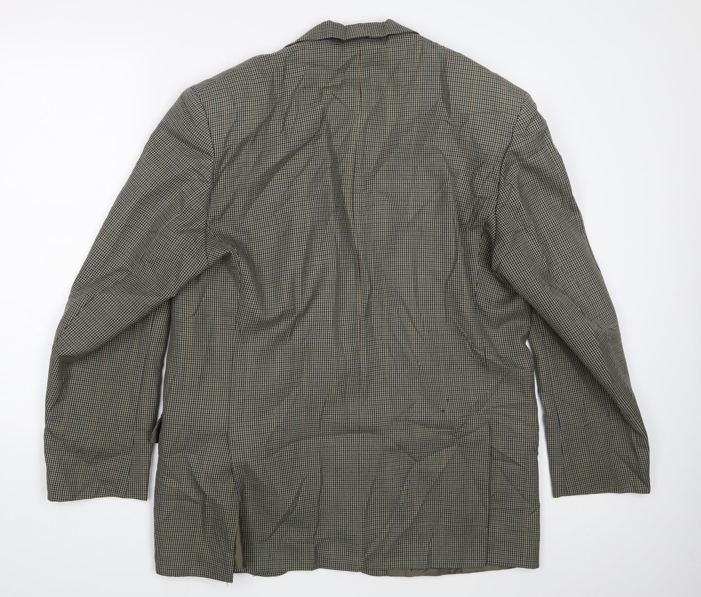 Green Woods Mens Grey Check  Jacket Suit Jacket Size 42