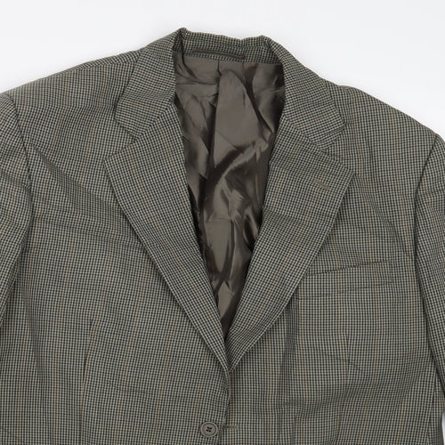 Green Woods Mens Grey Check  Jacket Suit Jacket Size 42