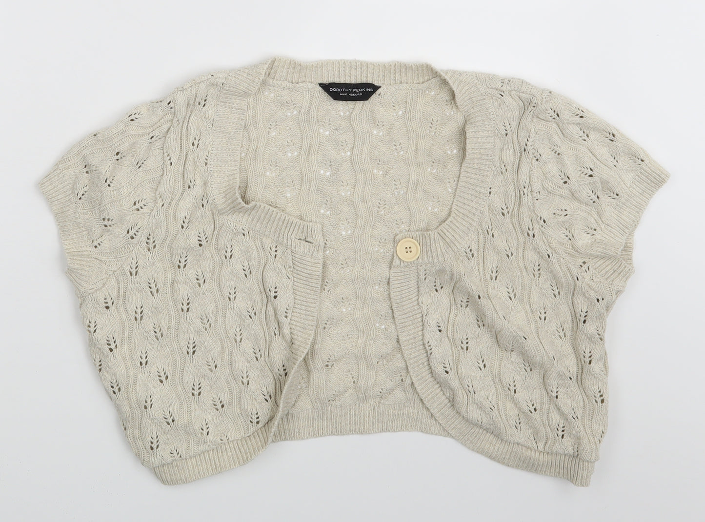 Dorothy Perkins Womens Beige   Shrug Jumper Size 14