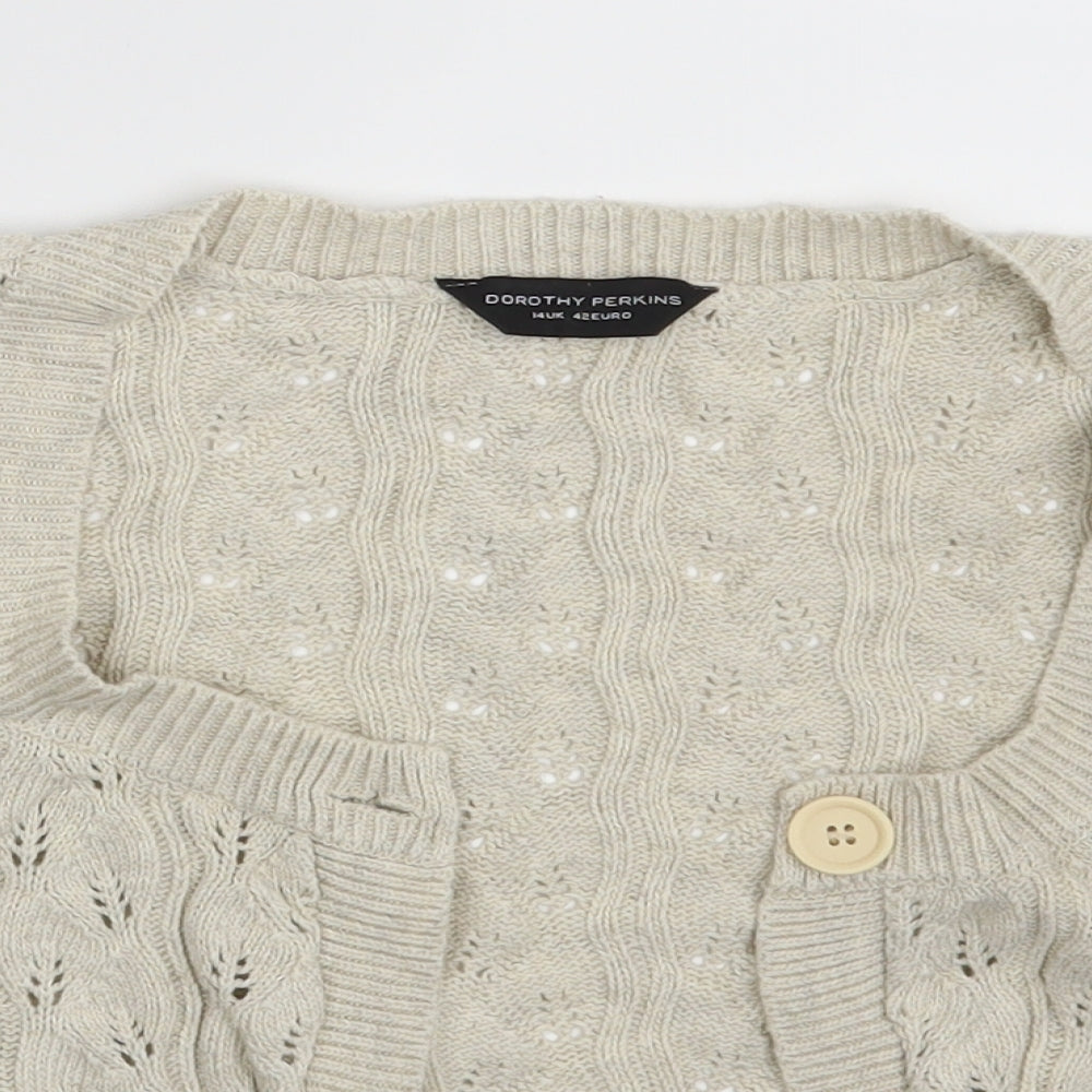 Dorothy Perkins Womens Beige   Shrug Jumper Size 14
