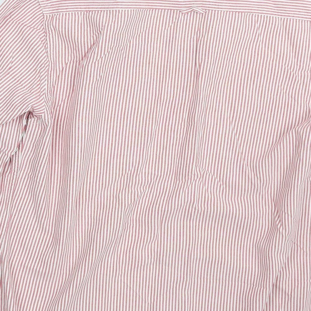 Easy Mens Red Striped   Button-Up Size M