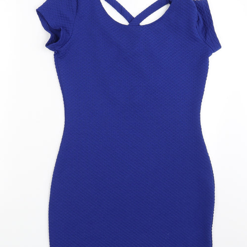 H&M Womens Blue   Pencil Dress  Size 14