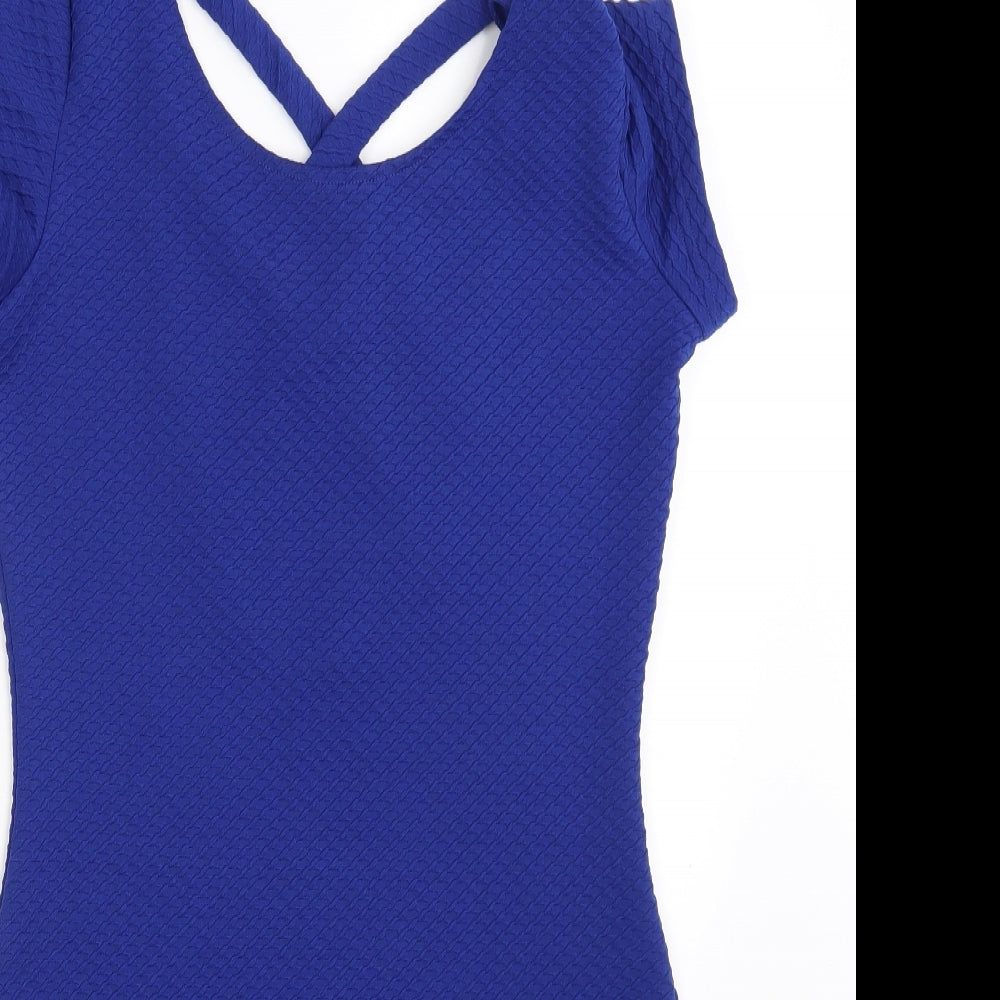 H&M Womens Blue   Pencil Dress  Size 14