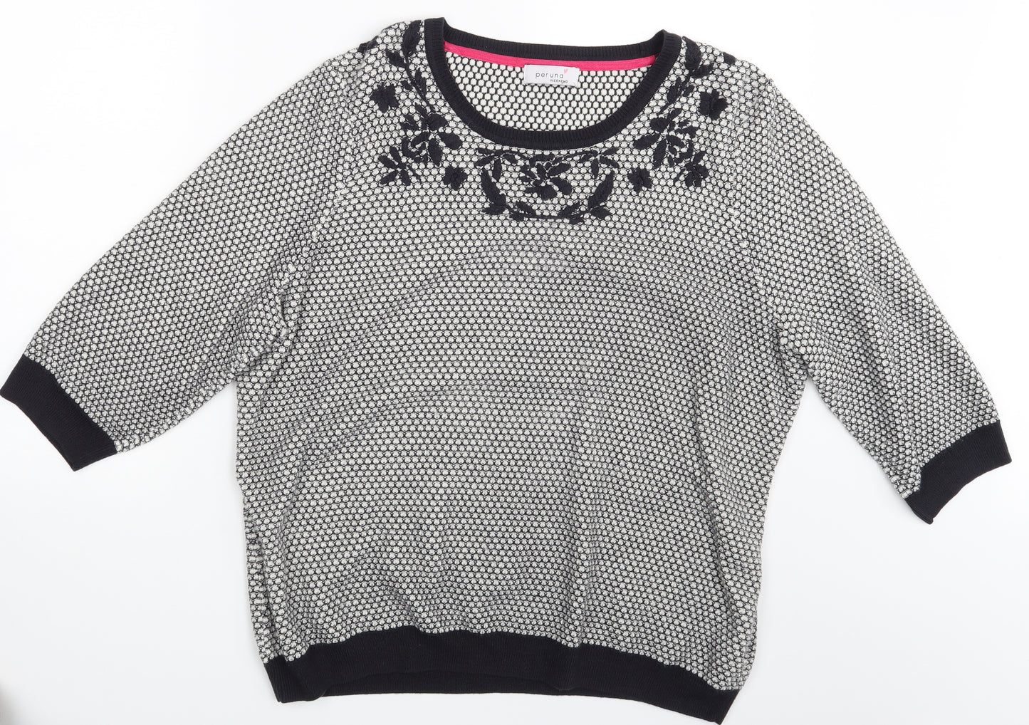 Per Una Womens Grey Floral  Basic T-Shirt Size 22