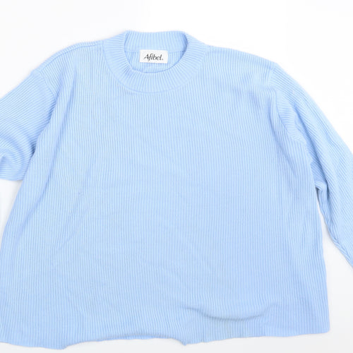 Afibel Womens Blue   Pullover Jumper One Size