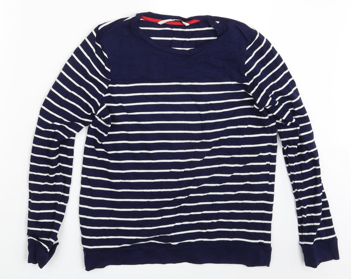 TU Womens Black Striped  Pullover Sweatshirt Size 10