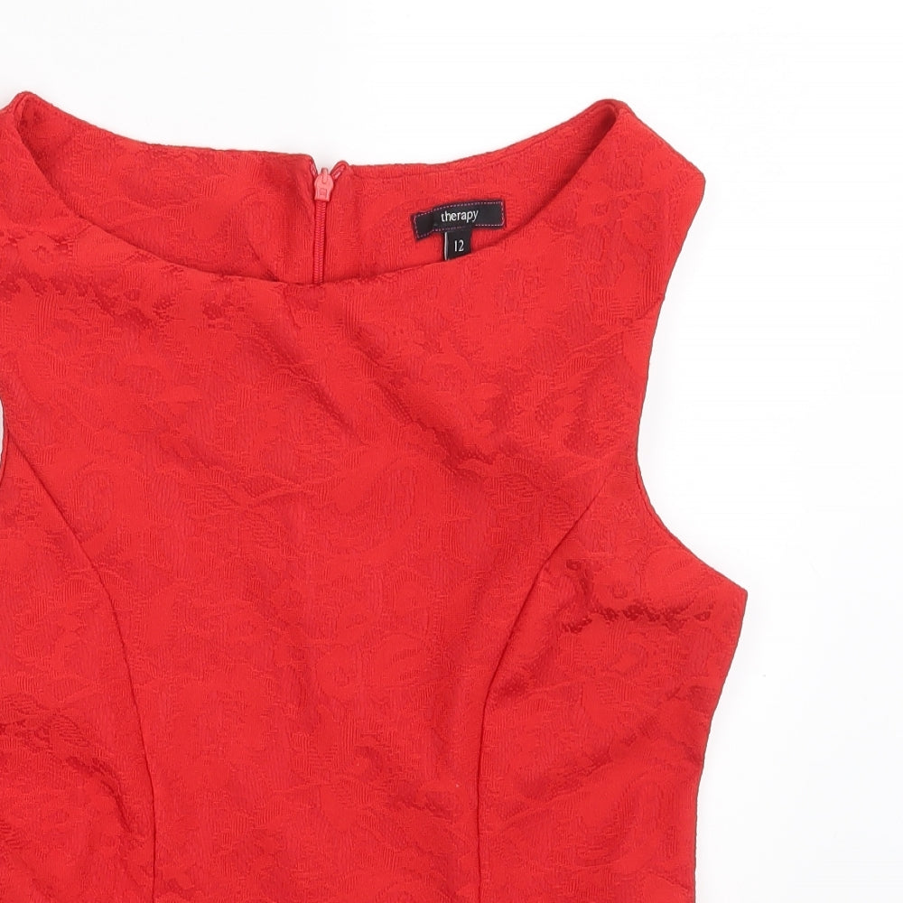 Therapy Womens Red   Basic Blouse Size 12