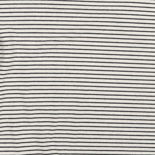 New Look Womens White Striped  Basic T-Shirt Size 8