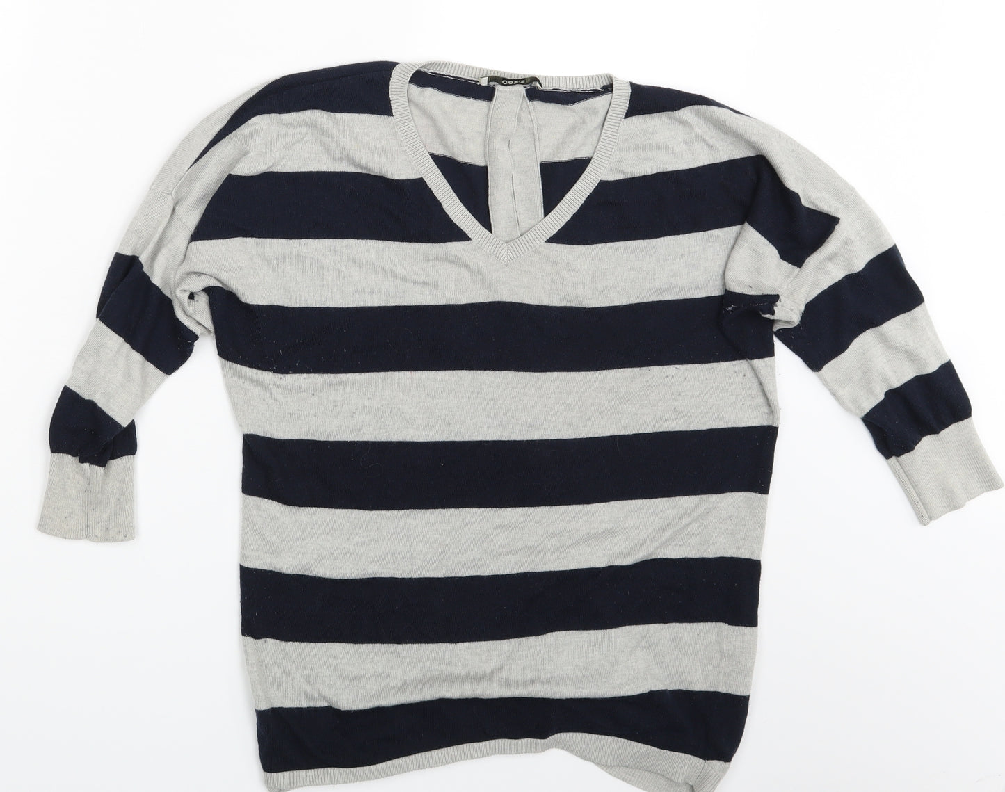 Oasis Womens Multicoloured Striped  Basic T-Shirt Size M