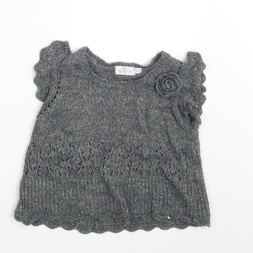 Mayoral Chic Girls Grey   Pullover Jumper Size 6-7 Years