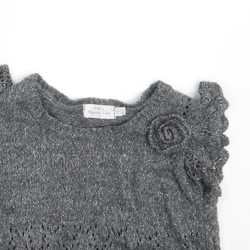 Mayoral Chic Girls Grey   Pullover Jumper Size 6-7 Years