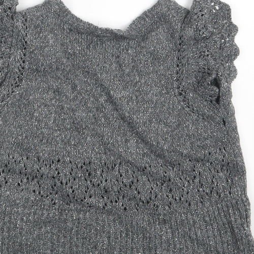 Mayoral Chic Girls Grey   Pullover Jumper Size 6-7 Years