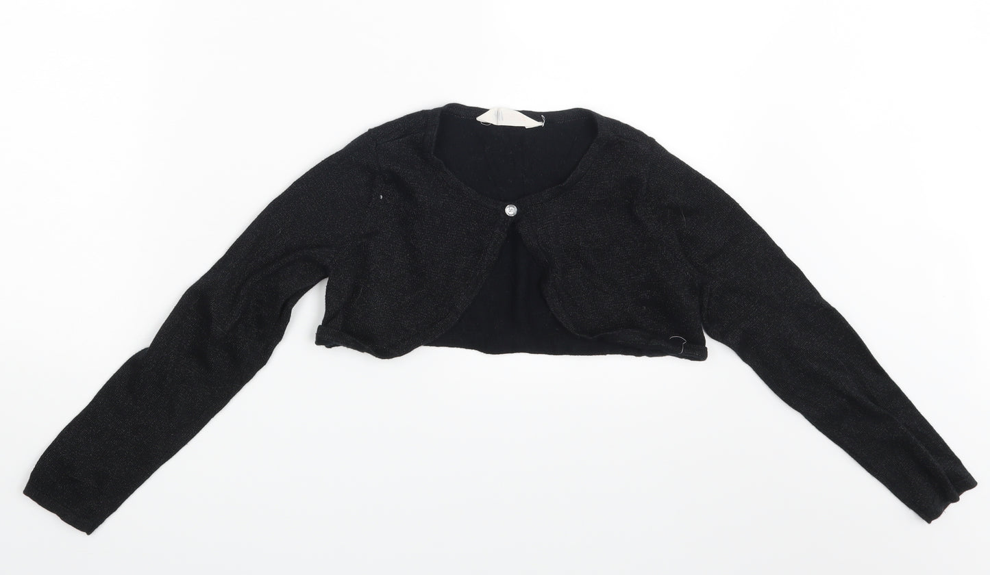 H&M Girls Black   Basic Blouse Size 8-9 Years