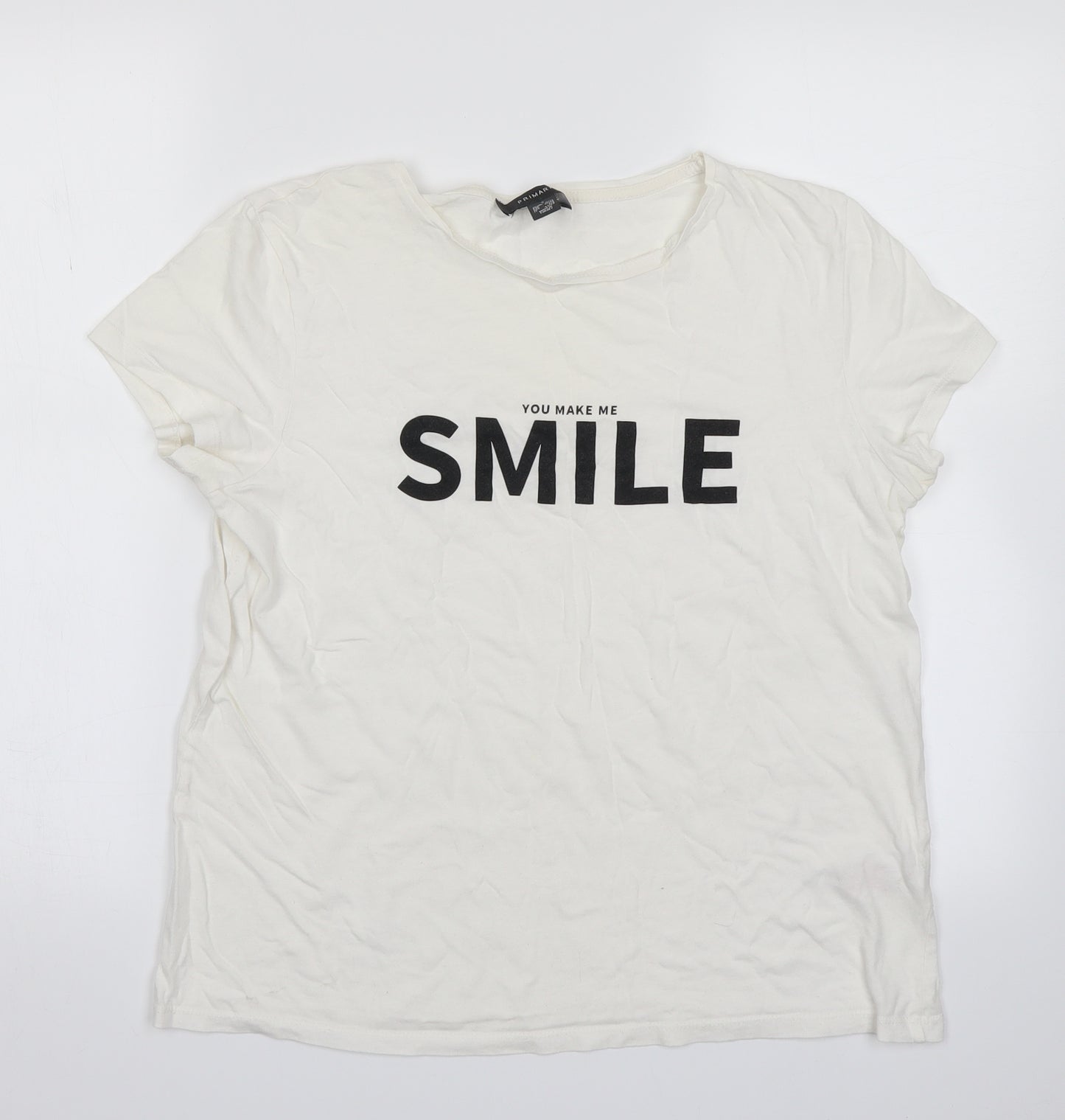 Primark Womens White   Basic T-Shirt Size S