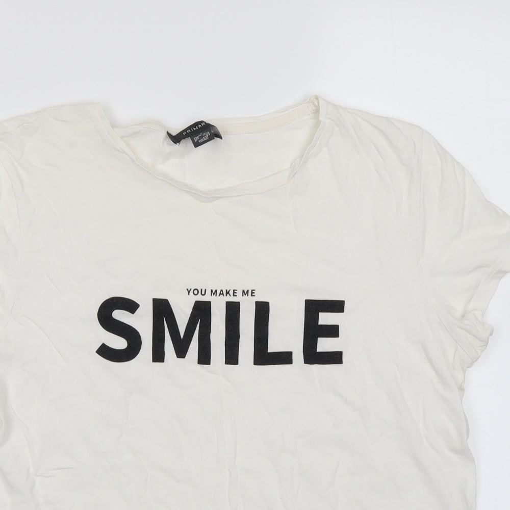 Primark Womens White   Basic T-Shirt Size S