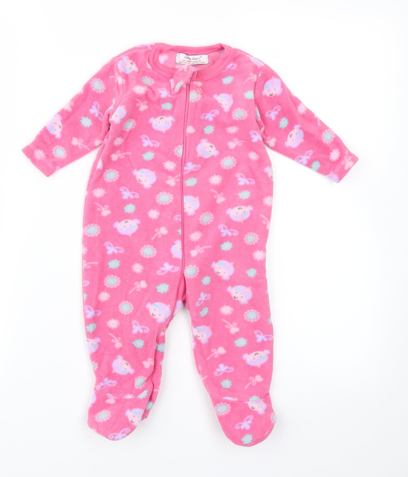 Early Days Girls Pink Floral Fleece Babygrow One-Piece Size 0-3 Months