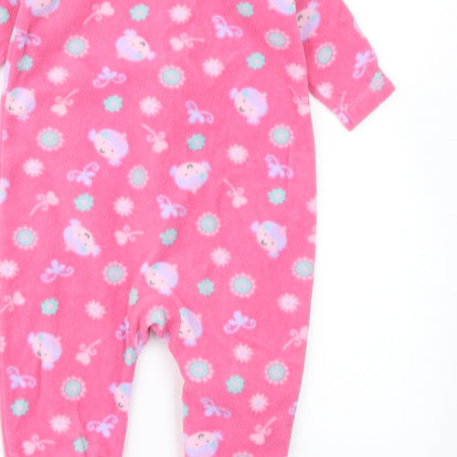 Early Days Girls Pink Floral Fleece Babygrow One-Piece Size 0-3 Months