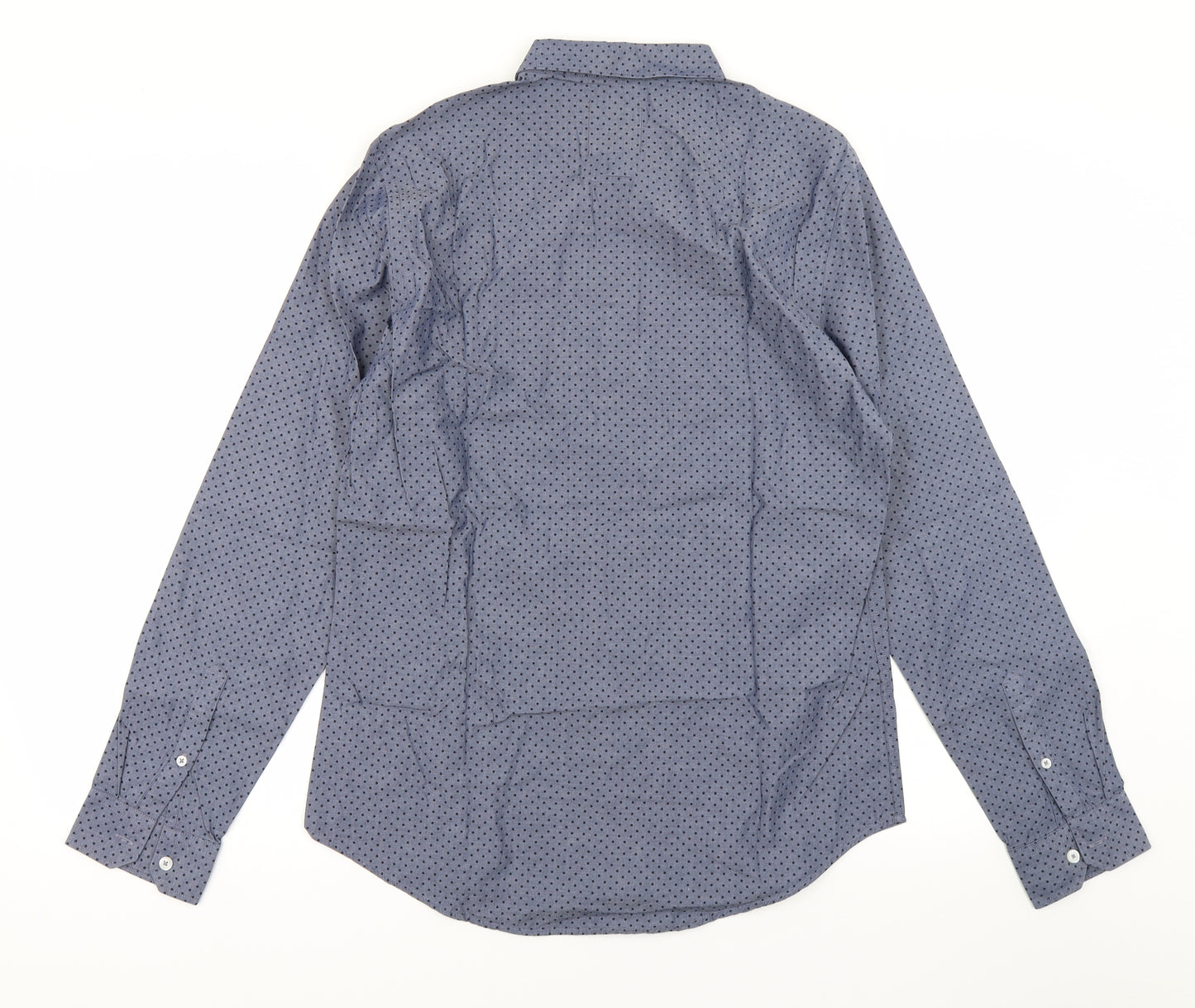 ASOS Mens Blue Polka Dot   Button-Up Size M