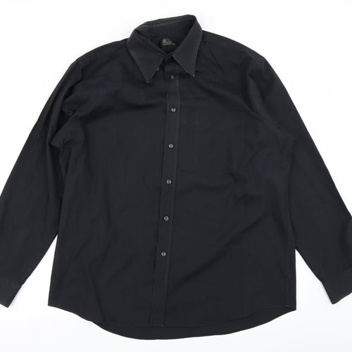 BHS Mens Black    Button-Up Size 16.5