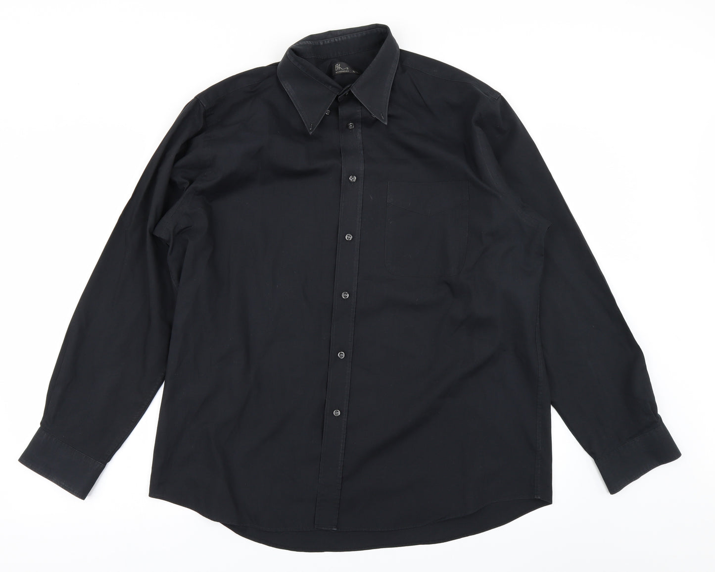 BHS Mens Black    Button-Up Size 16.5
