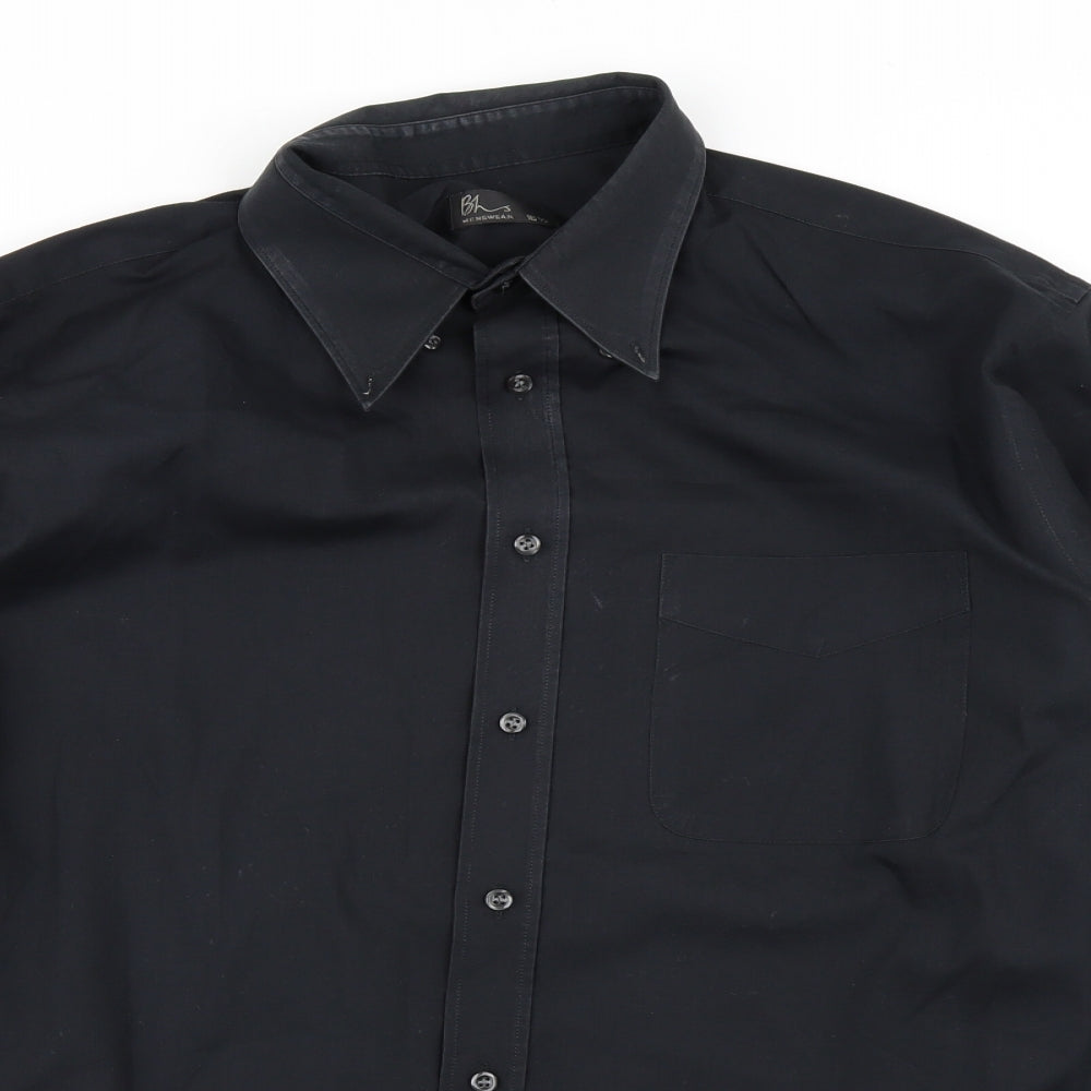 BHS Mens Black    Button-Up Size 16.5