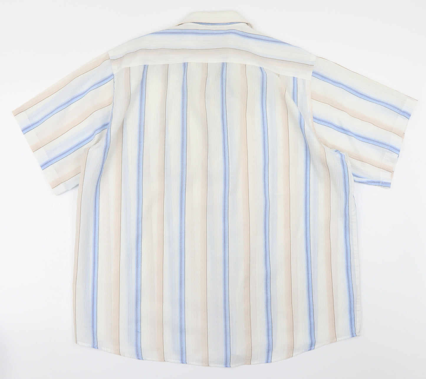 THBYTGL Mens White Striped   Button-Up Size 17.5