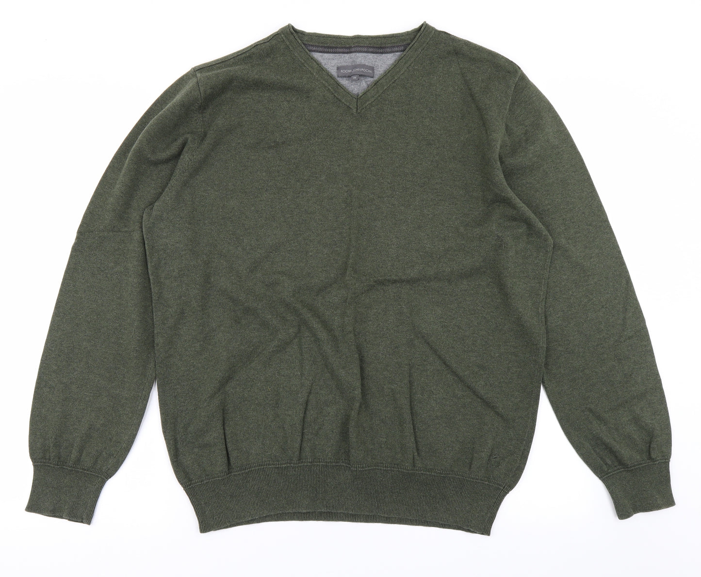 Rocha John Rocha Mens Green  Knit Pullover Jumper Size XL