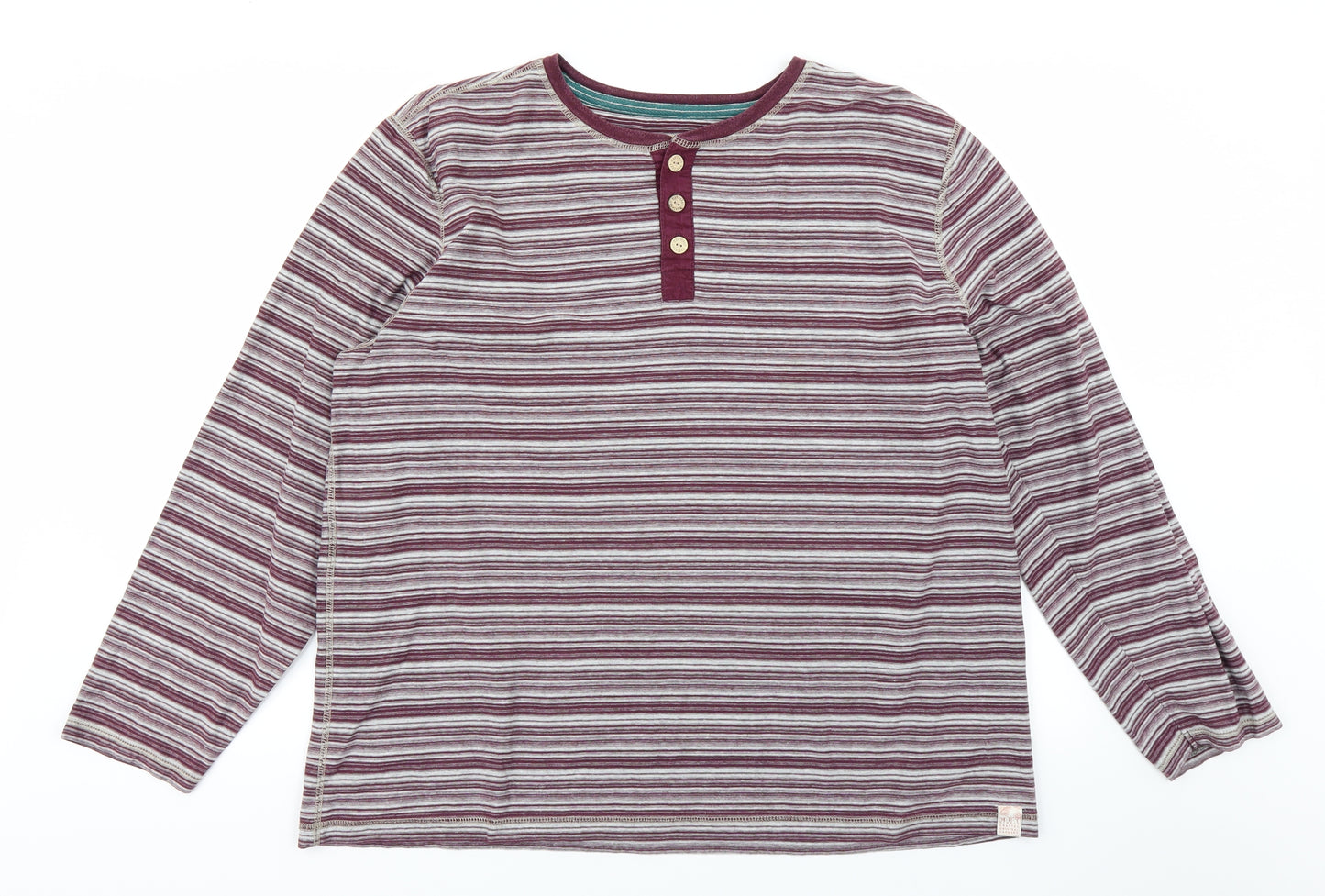 Mantaray Mens Purple Striped   T-Shirt Size XL
