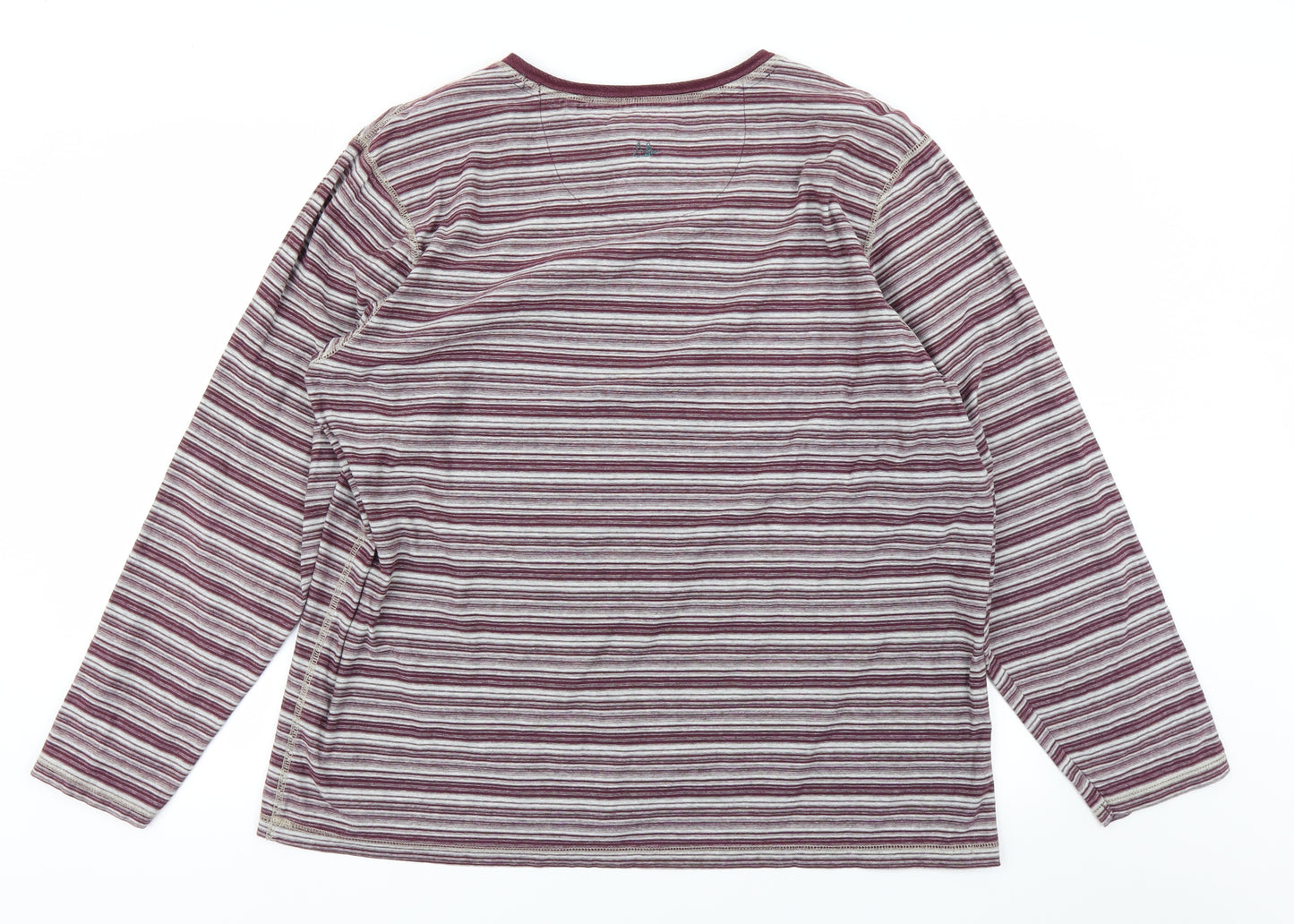 Mantaray Mens Purple Striped   T-Shirt Size XL