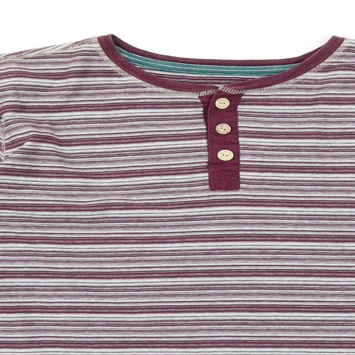 Mantaray Mens Purple Striped   T-Shirt Size XL