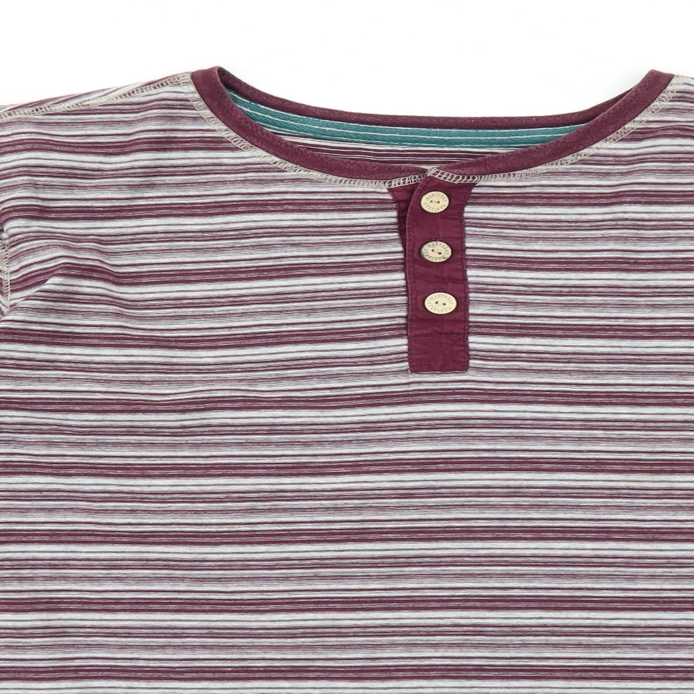 Mantaray Mens Purple Striped   T-Shirt Size XL