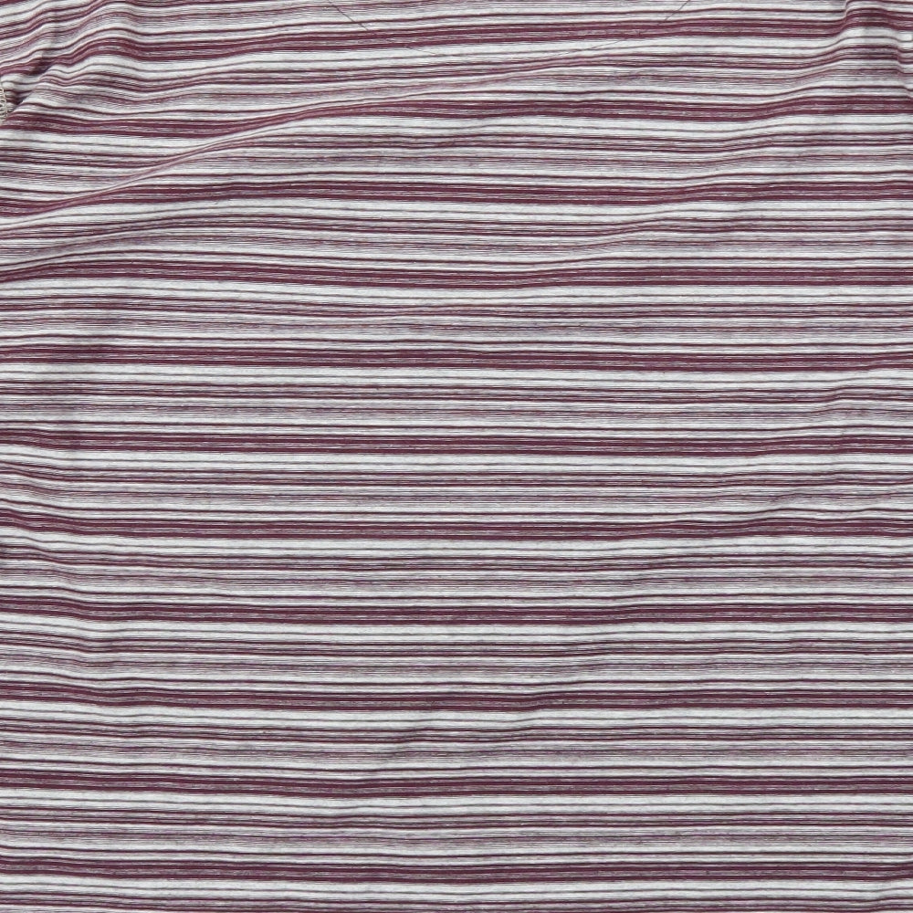 Mantaray Mens Purple Striped   T-Shirt Size XL