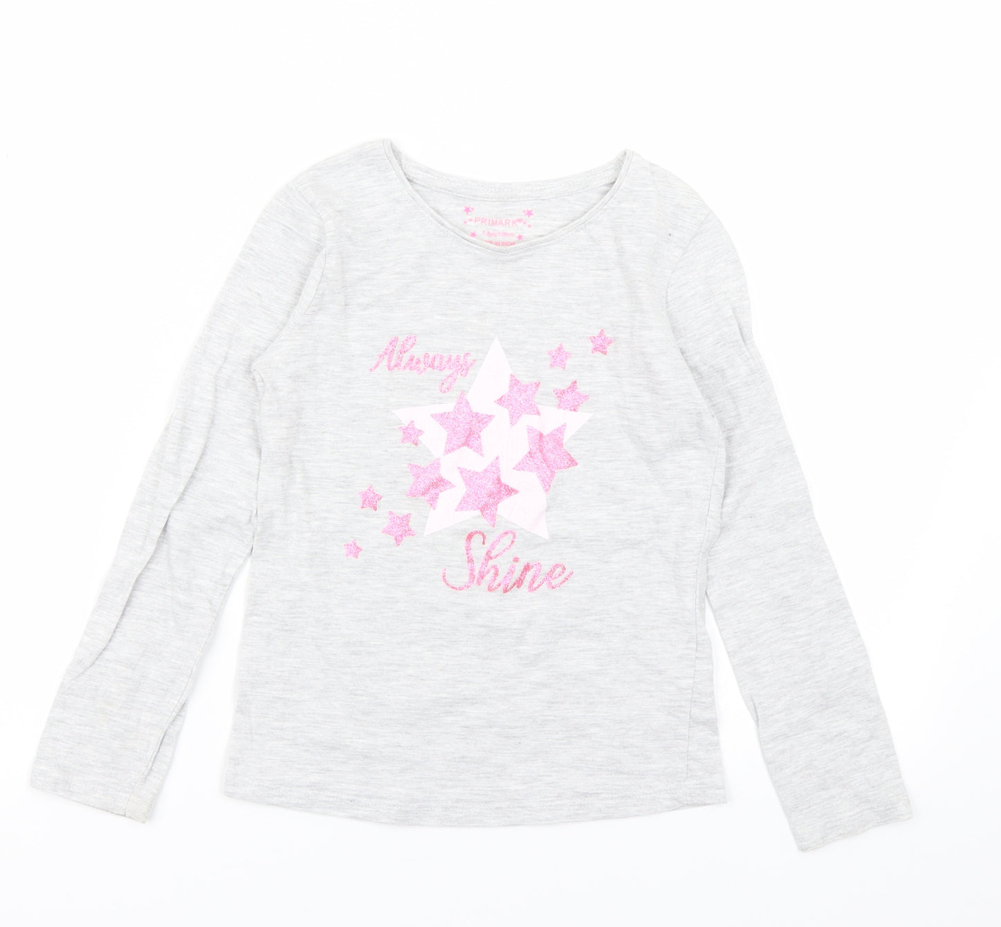 Primark Girls Grey   Basic T-Shirt Size 7-8 Years