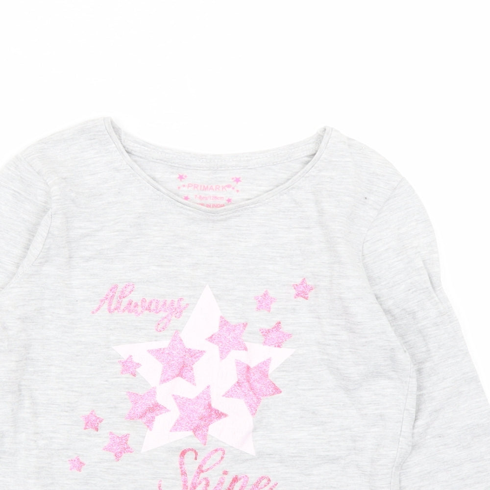Primark Girls Grey   Basic T-Shirt Size 7-8 Years