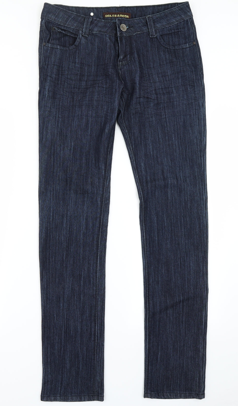 Dolce & Rosa Womens Blue  Denim Straight Jeans Size 12 L31 in