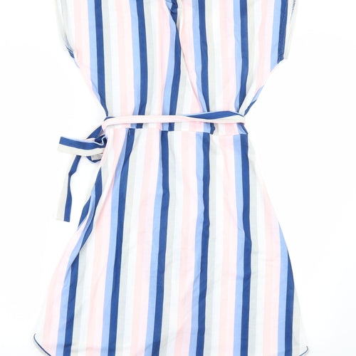 Pretty Little Thing Womens Pink Striped  Wrap Dress  Size 12