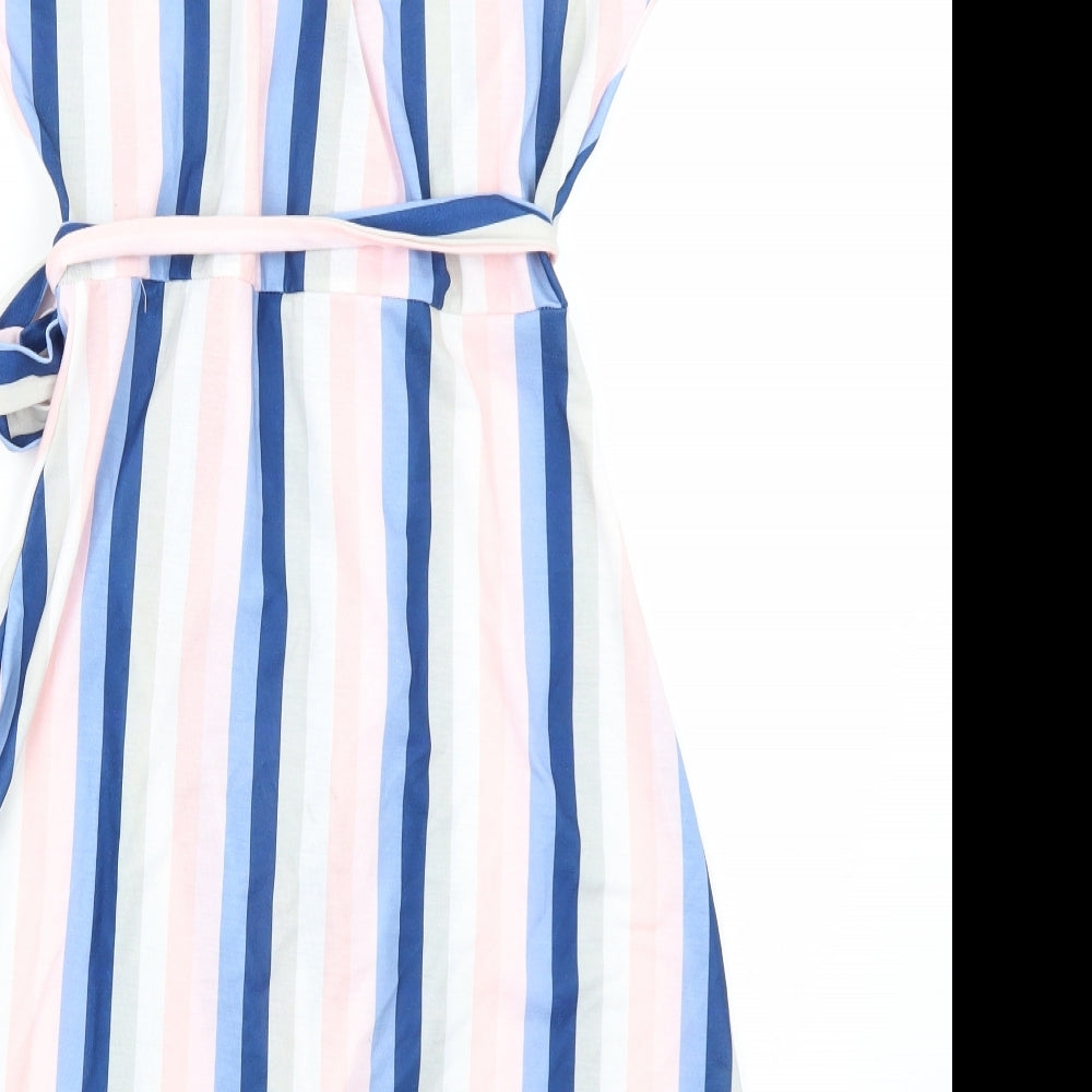 Pretty Little Thing Womens Pink Striped  Wrap Dress  Size 12