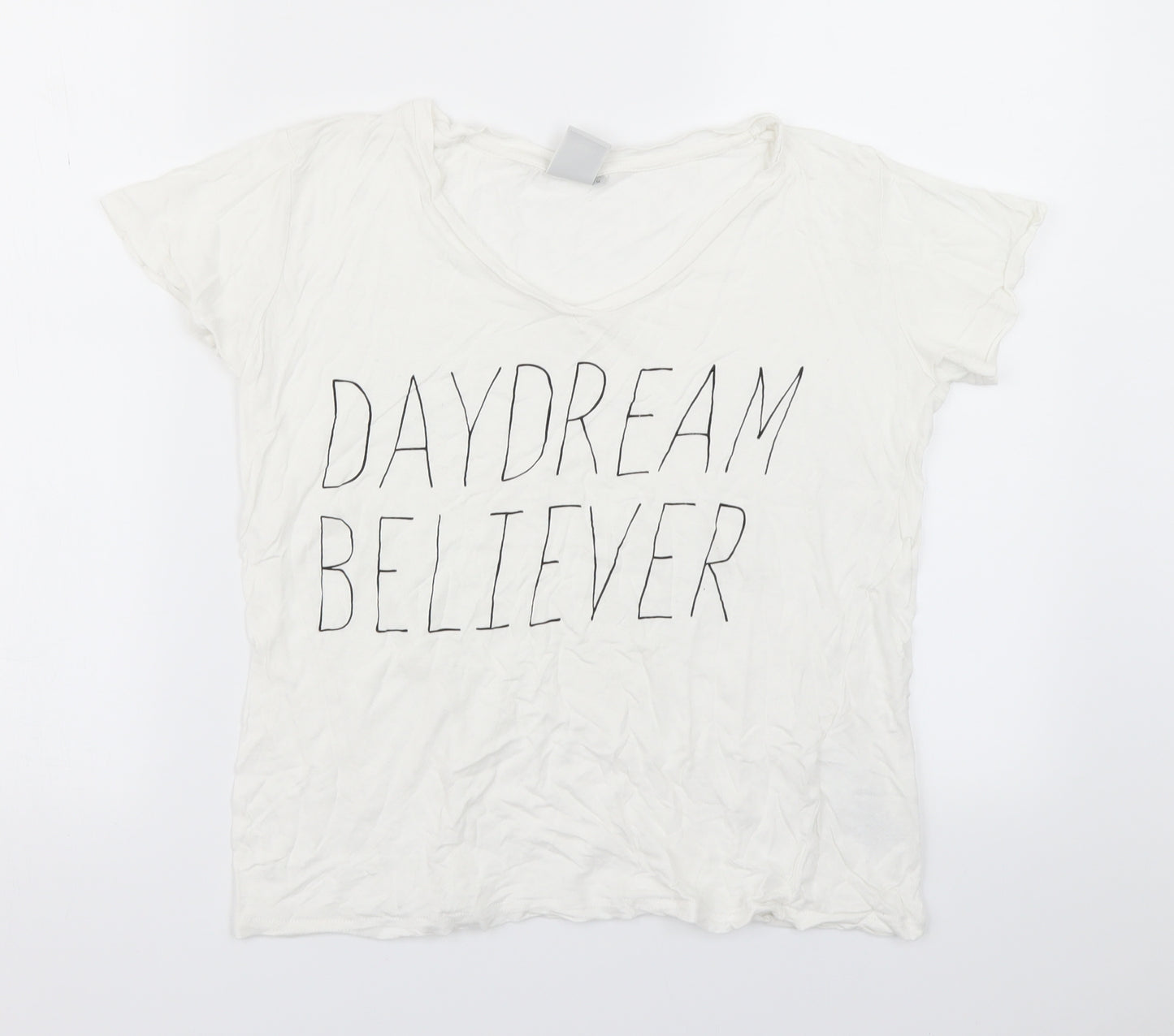 ICHI Womens White   Cropped T-Shirt Size M