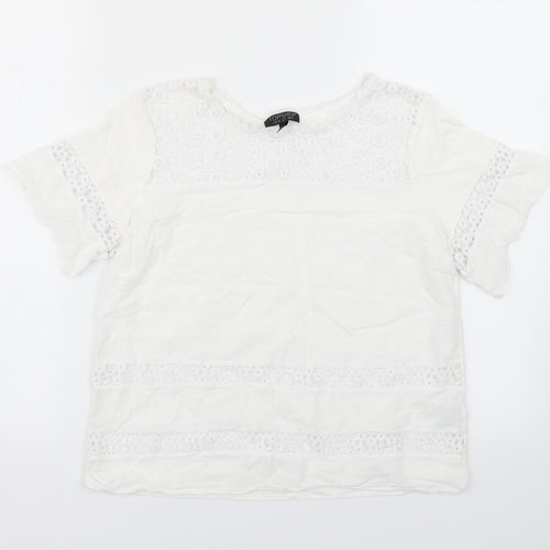 Topshop Womens White   Basic T-Shirt Size 10
