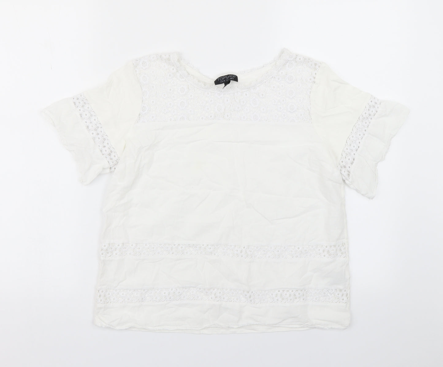 Topshop Womens White   Basic T-Shirt Size 10